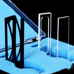 Quartz Demountable Cuvette with Holder, 2mm Pathlength, 600 uL, Glued, QG24018-2