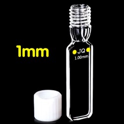 Quartz Spectrometer Cuvette with Screw Cap, 1mm Pathlength, 0.35 mL, Molded, QG24056-2