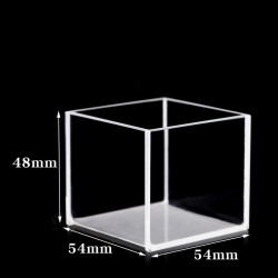 Quartz Tank, Large Cubic Cuvette, Round Bottom, 50mm Pathlength, 115 mL, Fused, QG24099-4