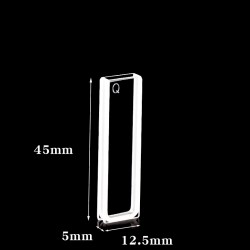 Quartz Customized Cuvette, 2.5mm Pathlength, 1 mL, Fused, QG24265-2