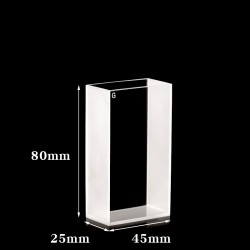 Glass Customized Cuvette, Macro, 22.6mm Pathlength, 75 mL, Glued, QG24654-2