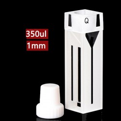 Quartz Semi-Micro Cuvette , 1 / 10mm Pathlength, 350 uL, Fused, QG24680-4