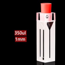 Quartz Semi-Micro Cuvette , 1 / 10mm Pathlength, 350 uL, Fused, QG24681-4