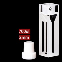 Quartz Semi-Micro Cuvette , 2 / 10mm Pathlength, 700 uL, Fused, QG24682-4