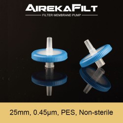 25mm, 0.45um, PES, ASF12016, Non-sterile, Syringe Filter, 100pc/pack