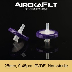 25mm, 0.45um, PVDF, ASF12038, Non-sterile, Syringe Filter, 100pc/pack