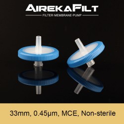 33mm, 0.45um, Mixed cellulose, ASF3313, Non-sterile, Syringe Filter, 100pc/pack