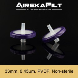 33mm, 0.45um, PVDF, ASF3323, Non-sterile, Syringe Filter, 100pc/pack
