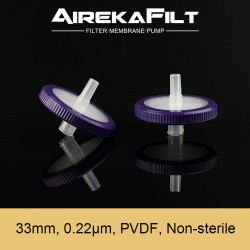 33mm, 0.22um, PVDF, ASF3324, Non-sterile, Syringe Filter, 100pc/pack