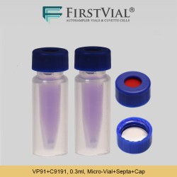 VP91+C9191, 0.3ml, Micro-Vial+Cap+Septa, Screw, Clear VP91+C9191, 0.3ml, Micro-Vial+Cap+Septa, Screw, Clear
