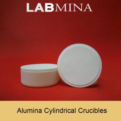 AC02121, 120ml, 90(Diameter), 35mm(H), Alumina, Cylindrical Crucible, Lid Included